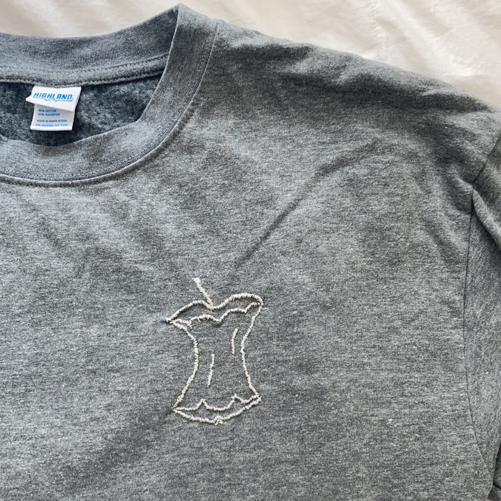 Hand stitched apple core sweater